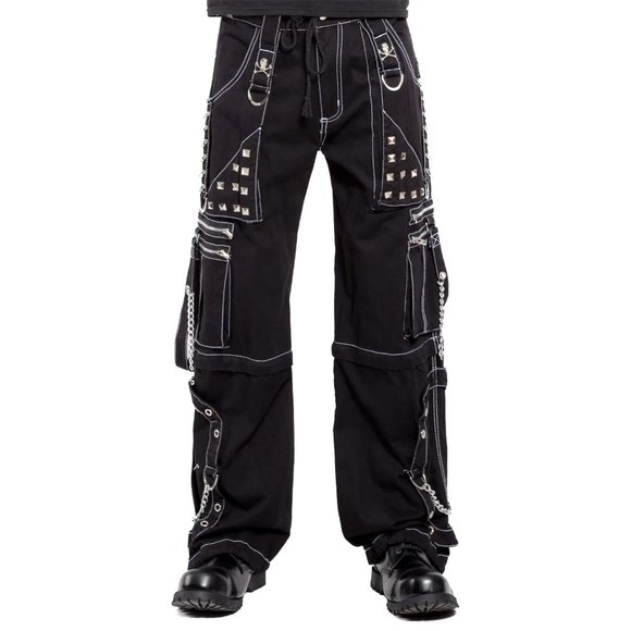 COPY - Quality Gothic Men’s Black Bondage Gothic Cyber Pant Chain Techno Rock